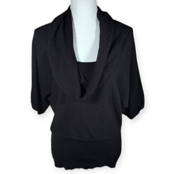 IT'S OUR TIME BLACK COWL-NECK SWEATER SZ.M EUC. - Picture 1 of 5